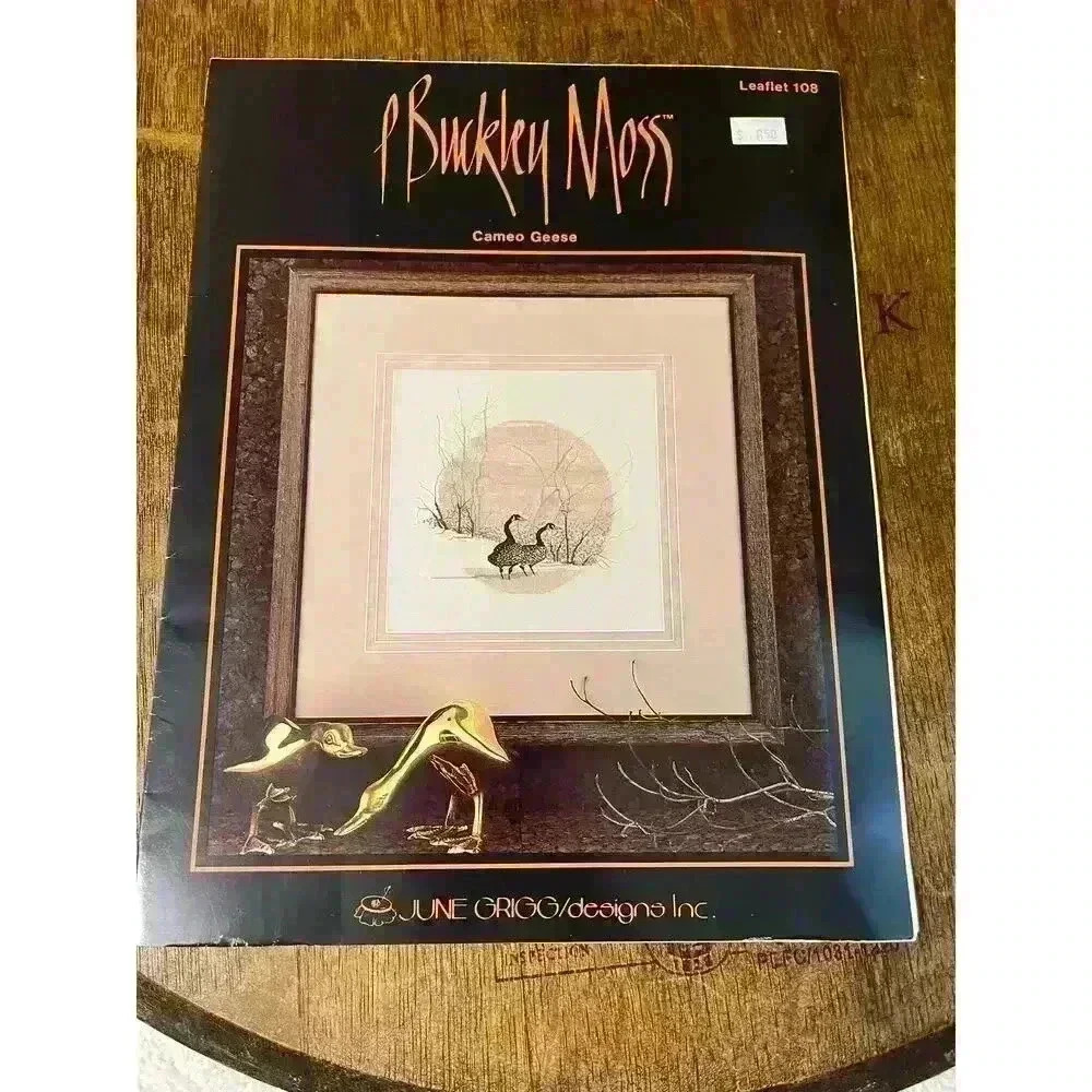 P Buckley Moss CAMEO GEESE counted cross stitch Leaflet 108 June Grigg 1985